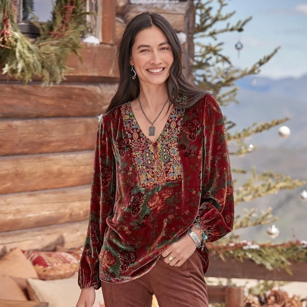 NWOT SUNDANCE Embroidered Journey Top - Picture 2 of 3